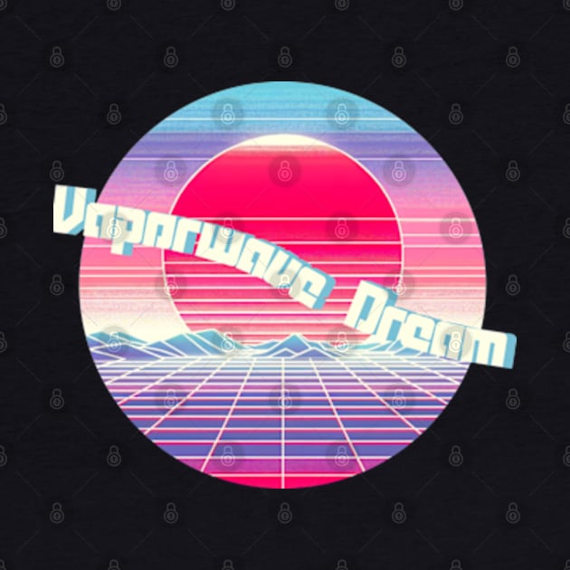 Vaporwave Dreams 80s Retro Sunset Grid Design by Lavender Celeste